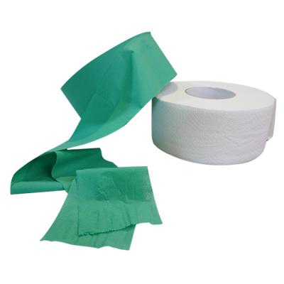 China Jumbo Green Colored Toilet Paper 2 Ply Nontoxic 92x115mm Practical for sale