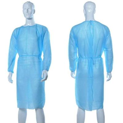 China Hospital Disposable Isolation Gowns Pp Polypropylene Non-woven Medical Gowns for sale