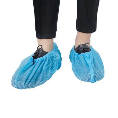 China Non Woven Plastic Pp Pe Blue Protection Shoe Covers Cpe Waterproof Medical Anti Slip Disposable Shoe Cover For Hospital for sale