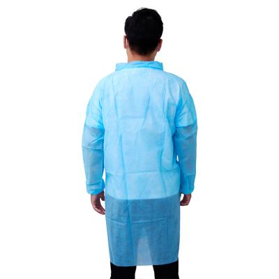 China Cheap Disposable Lab Coats/ Lab Coat Jacket Disposable Light Blue With Elastic Cuff and zipper for sale