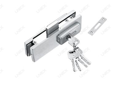 China Custom Glass Hardware Stainless Steel Brass Key Lock Glass Door Patch Fitting for sale