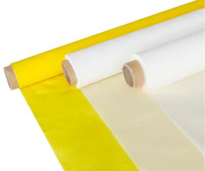 Chine Maille jaune blanche 136cm d'impression d'écran en soie de polyester de 365 microns à vendre