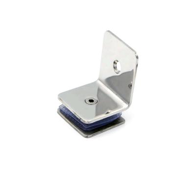 China Stainless Steel 90 Degree 45x45mm Wall To Glass Clamp for sale