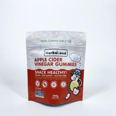 China 100% Compostable PLA Eco Friendly Stand Up Pouch For Gummies for sale