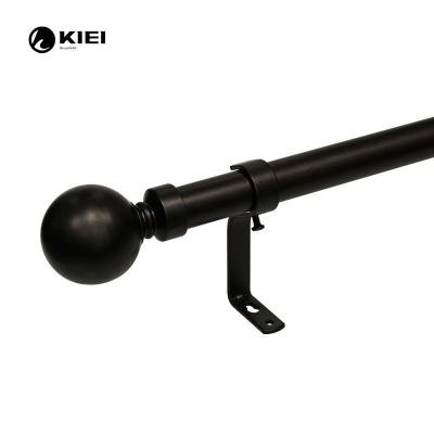 China Mode Premium Collection Extendable Curtain Rod Set With Exquisite Finials With 48 To 120 Inch Black Color for sale