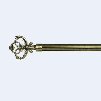 China Classic Style Curtain Rod Accessories Aluminum Pattern Curtain Finials With Double Bracket for sale