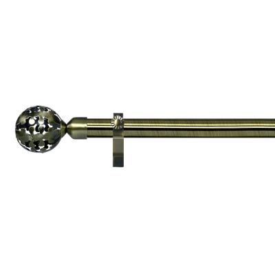 China Metal Electroplating Curtain Rods Set With Ball Shape Iron Finials for sale