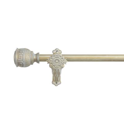 China Retro Color Grooved Pipe Curtain Rods With Stereo Resin Finials for sale