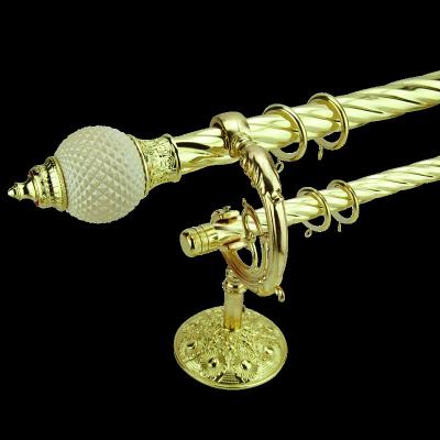 China Customized Twist Pipe Curtain Rods Cubicle Anodized Contracted Brass for sale