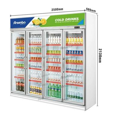 Китай Элегантный коммерчески охладитель напитка 50Hz, стеклянный холодильник дисплея двери 980w продается