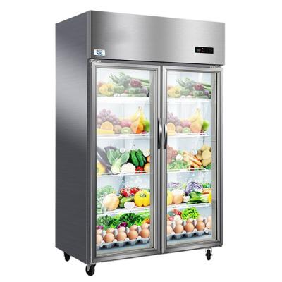 China SS304 110V Glass Door Refrigerator Freezer , Multipurpose Double Fridge Freezer for sale