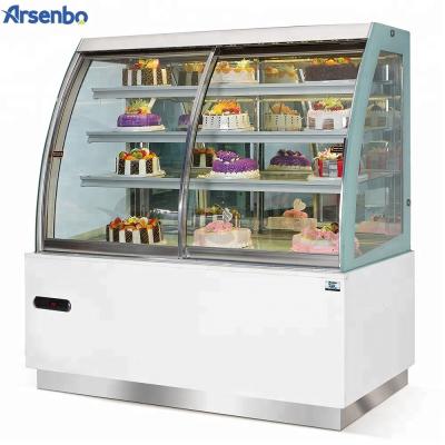 China El refrigerador comercial antiusura 220V de la exhibición de la torta vetea el material de cristal en venta