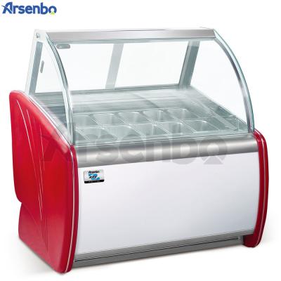 China Congelador blanco de la exhibición de la cucharada del helado 650L, congelador comercial libre de Gelato en venta