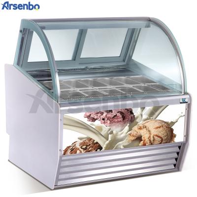 China 650L Commercial Ice Cream Display Freezer SS304/201 With Sliding Door for sale