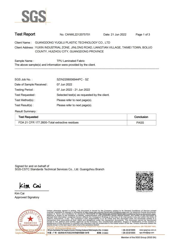 FDA 21 CFR 177.2600 - Dongguan Miren outdoor products Co., Ltd