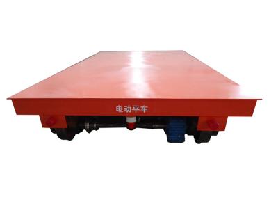China Cast Steel Flat Electric Transfer Cart Industrial Motorized Rail Transfer Car for sale