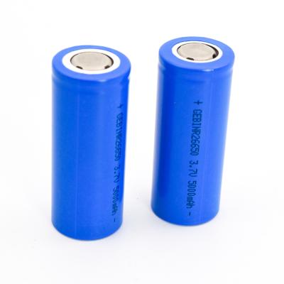 China Flat Top 26650 Rechargeable Battery 5000mah For Flashlight Small Fans for sale