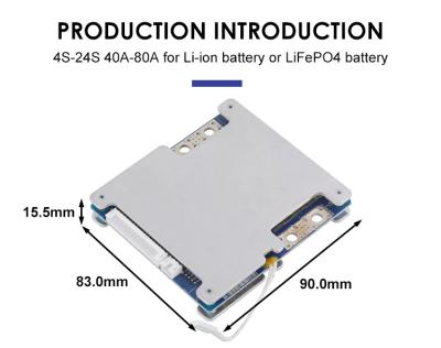 China LiFepo4 BMS PCM Battery Protection Board Smart 19s 60V 40A With Balance for sale