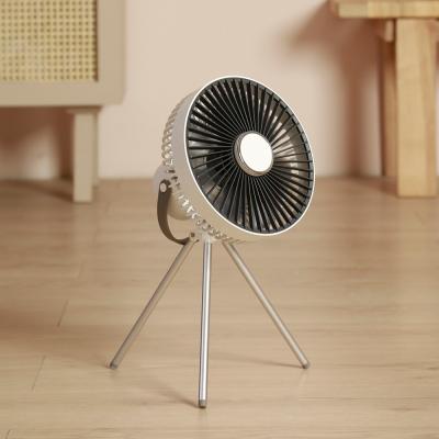 China Led Light Floor Standing Fans Camping 10000mAh Battery Rechargable Tripod Fan for sale