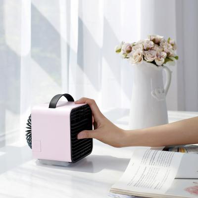 China 2000mAh Rechargeable Handheld Air Cooler Fan with 3 Adjustable Wind Direction for sale