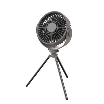 China Small Portable Tripod Rechargeable Rotation Fan With LED for sale