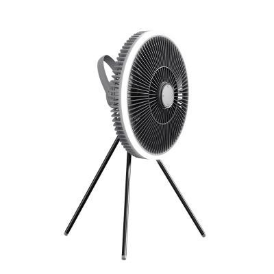 China ABS Floor Standing Fans Three Tripod 1000mah Rechargeable Electric Fan With Light for sale