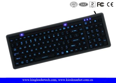 China Longa vida preta lavável da relação de USB do teclado do silicone do Super Slim IP68 à venda