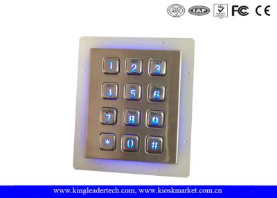 China IP65 Rated Stainless Steel Keypad 3x4 Keypad for Access Control System for sale