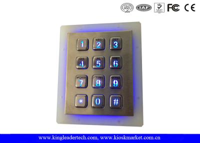 China Outdoor Security Backlit Metal Keypad Vandal Resistant Garage Illuminated Numeric Keypad for sale