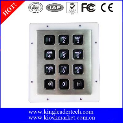 Cina Tastiera numerica industriale su ordinazione, tastiera di plastica del metallo di 12 chiavi con la lampadina in vendita