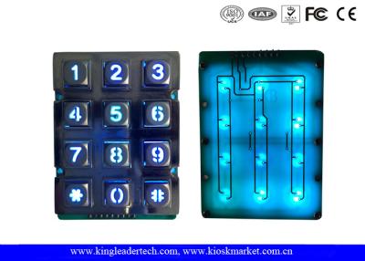 China Illuminated Indoor Access Control Zinc Alloy Metal Keypad With 12 Keys for sale
