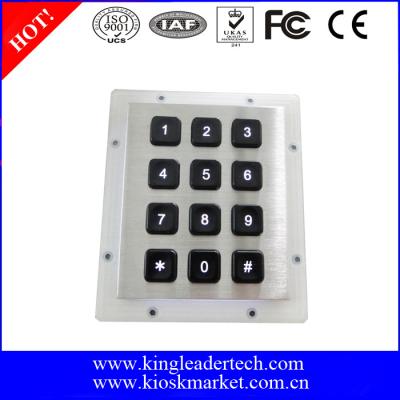 China Stainless Steel Backlit 12 Key Numeric Keypad With Matrix 3x4 for sale