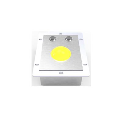 China 50mm Stainless Steel Rugged Industrial Trackball Mouse Waterproof Yellow Color for sale