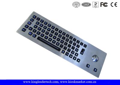 China LED Backlight Industrial Stainless Steel Keyboard with Trackball , 64 Keys for sale