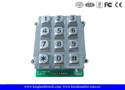 China Teclado numérico liga de zinco do metal de 12 chaves com luminoso azul, conector de PIN do teclado numérico 9 da prova do vândalo à venda