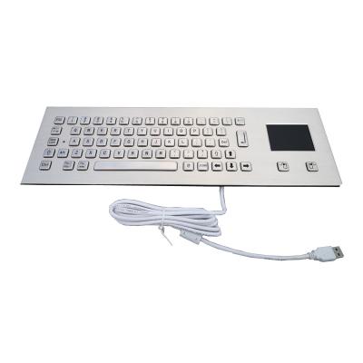 China IP65 Panelmount Waterproof Vandal-proof Stainless Steel Industrial Computer Keyboard With Touchpad For Harsh Environment for sale