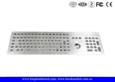 China Ruggedized Industrial Metal Stainless Steel Keyboard With Integrated Optical Trackball for sale