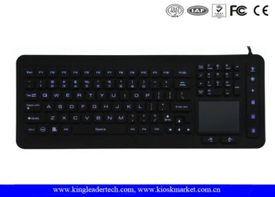 China Fully Sealed Cleanable Backlight Silicone Keyboard With Integrated Touchpad for sale