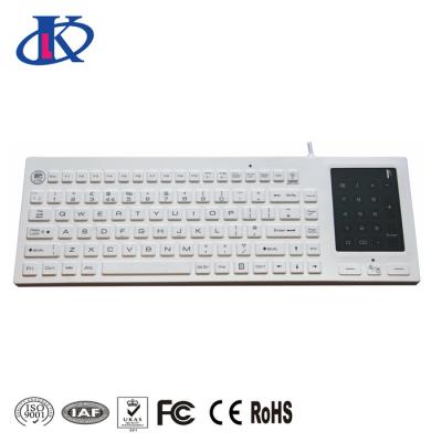 China Teclado Backlit impermeável 2 do silicone - na relação de USB PS/2 da almofada do número do Touchpad -1 à venda