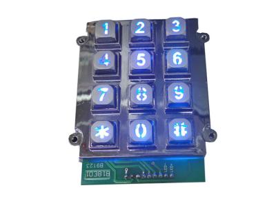 China Chaves coloridas Backlit diodo emissor de luz de borracha de silicone do teclado numérico do metal para o sistema do controle de acesso à venda