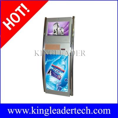 China Self serve ticketing kiosk with SAW touchscreen and two stainless steel poles for sale