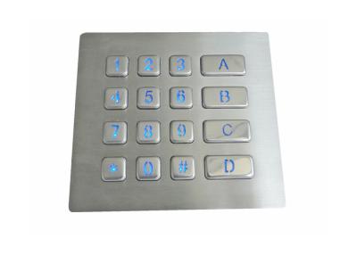 China 16 Keys Led Backlighting Matrix Metal Keypad IP65 for sale
