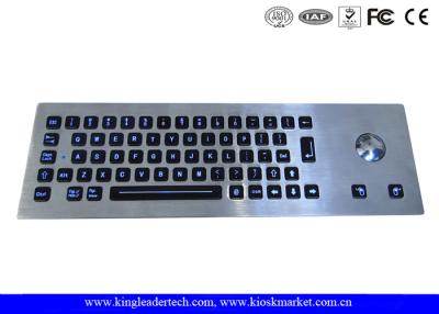 China Waterproof Kiosk Illuminated Metal Keyboard With Trackball And 64 Led-Backlit Keys for sale