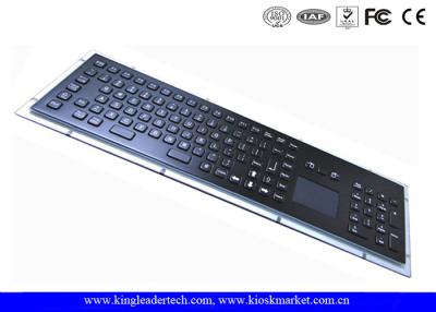 China Dust-proof 103 Keys Black Metal Kiosk Keyboard With Touchpad And Number Keypad for sale