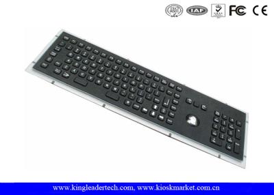 China Rugged Panel Mount Black Metal Keyboard With Trackball Function Keys And Number Keypad for sale