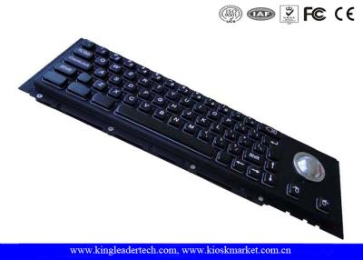 China 63 Keys Mechanical Black metal Industrial Keyboard With Trackball For Panel Mount for sale