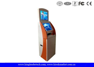 China High Visible Floor Standing Touch Screen Kiosk Two Displays Tall With Metal Keypad for sale