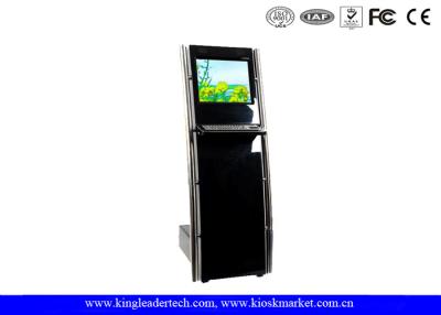 China Space Saving Standard Touch Screen Information Kiosk With Metal Kiosk Keyboard And Trackball for sale