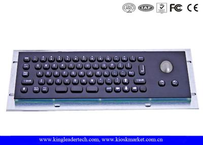 China Customizable Small Black Kiosk Metal Panel Mount Keyboard With Mini Trackball for sale