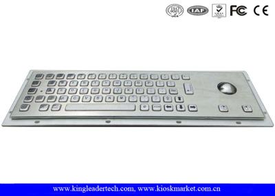 China NEMA4 Ruggedized Trackball Panel Mount Keyboard With 64 Full Travel Keys for sale